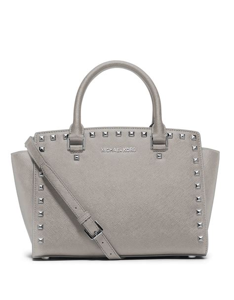 michael kors selma messenger medium white|selma saffiano leather medium satchel.